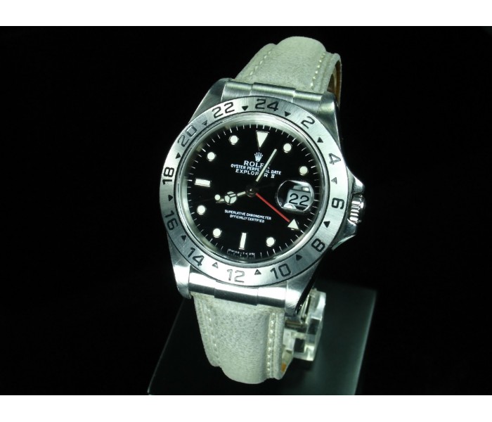 Rolex Explorer II #16570 Style - 20/16mm Vintage Bull Leather Strap (4 colors)