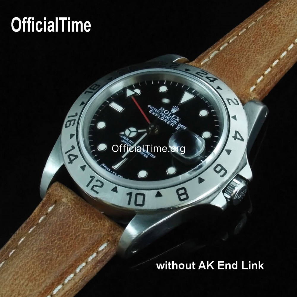 Rolex Explorer Style OfficialTime Bull Leather Strap and AK End Link