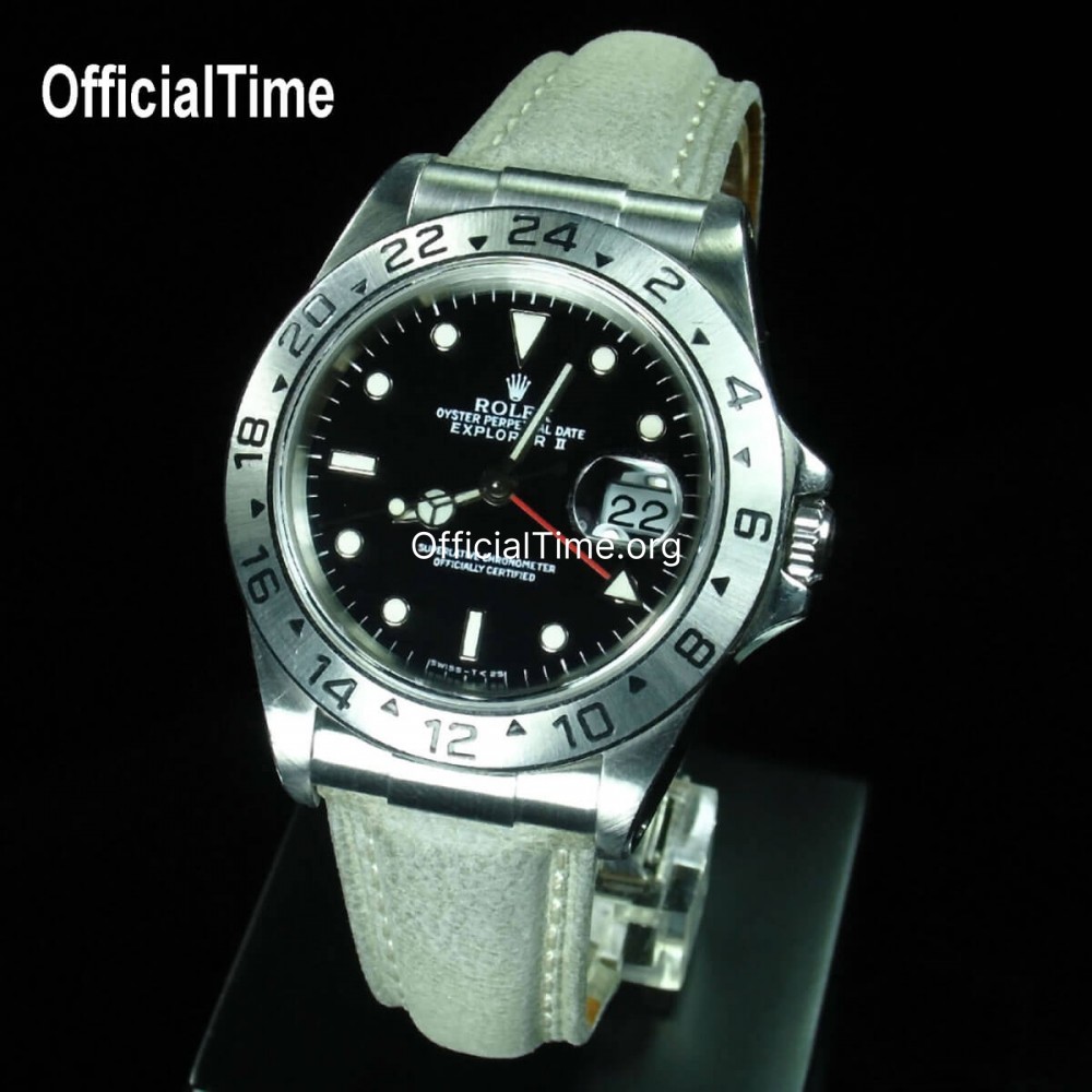 Rolex Explorer Style OfficialTime Bull Leather Strap and AK End Link
