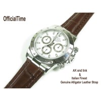 Rolex Daytona Style - Genuine Alligator Leather Strap (3 color)