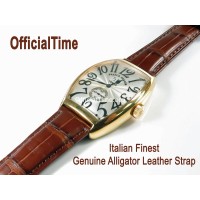 Franck Muller Style : Double-sided Genuine Alligator Leather Strap (4 color)