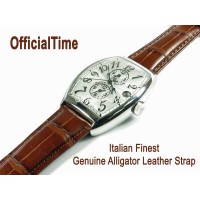 Franck Muller Style : Double-sided Genuine Alligator Leather Strap (4 color)