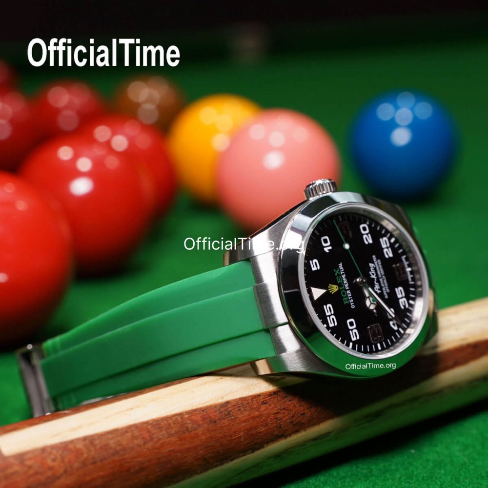 Rolex Air King Style OfficialTime Airflow Rubber Strap for Rolex