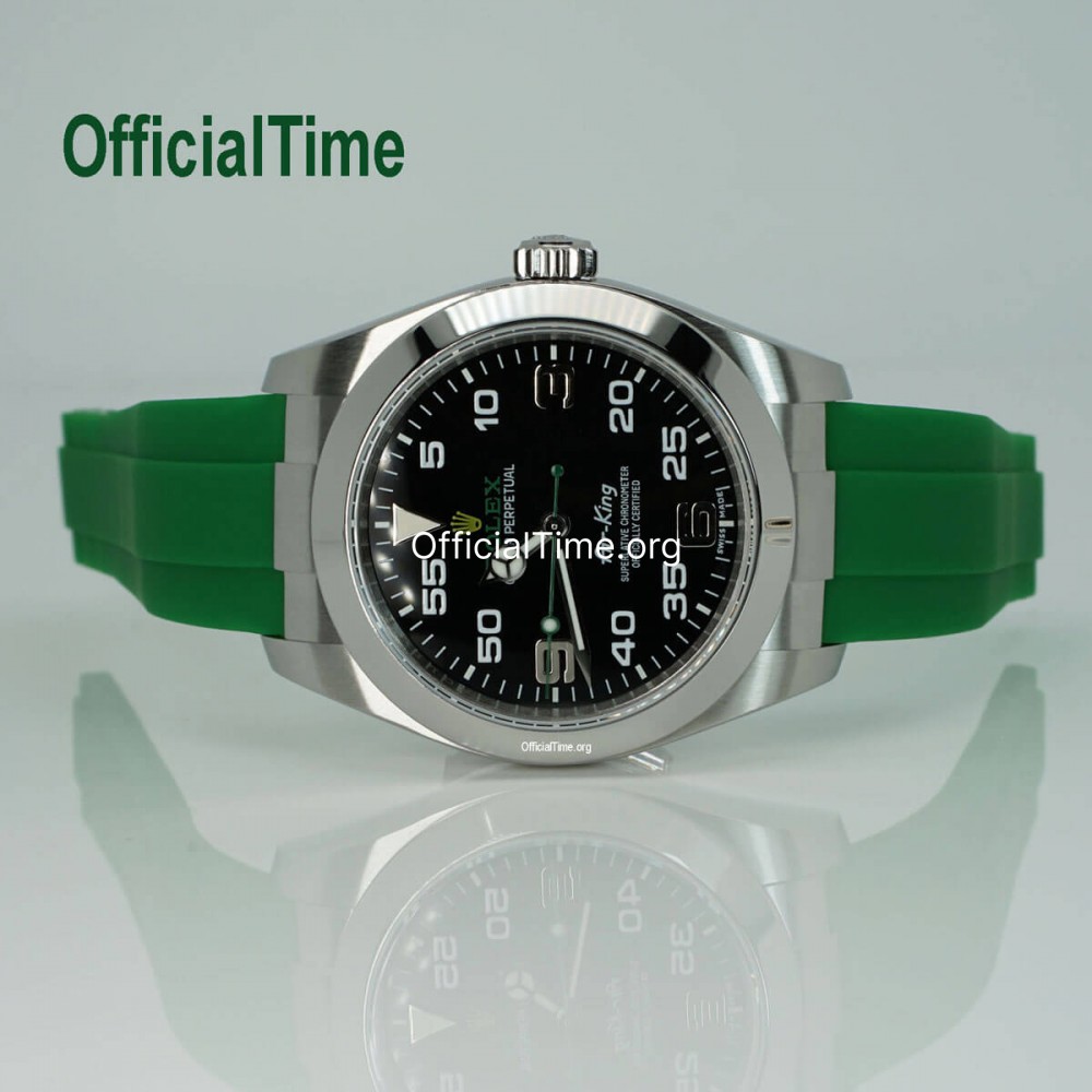 Rolex Air King Style OfficialTime Airflow Rubber Strap for Rolex