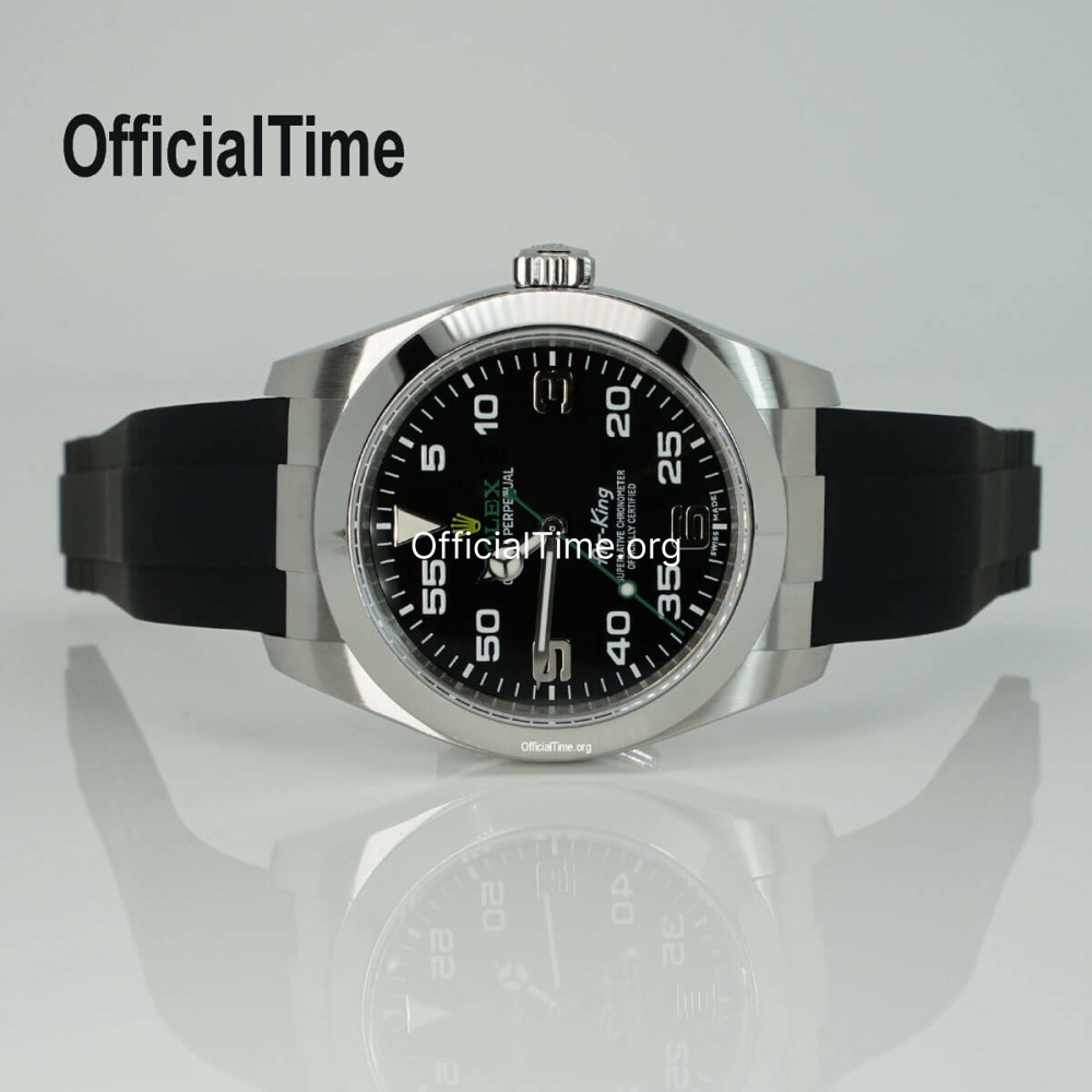 Rolex air king rubber strap sales