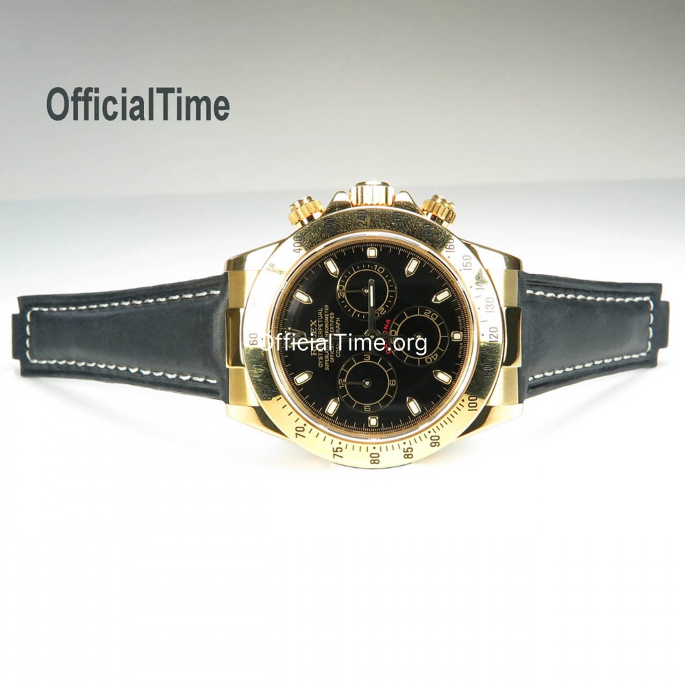 Gold daytona deals leather strap