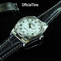 Rolex Datejust Style - Calf Leather with Alligator Grain Strap (3 color)