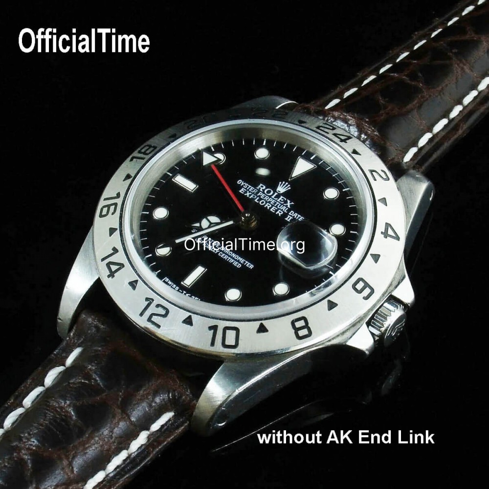Rolex explorer ii 16570 leather strap sales