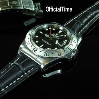 Rolex Explorer Style - Calf Leather with Alligator Grain Strap (3 color)