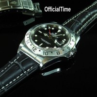 Rolex Explorer Style - Calf Leather with Alligator Grain Strap (3 color)