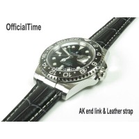 Rolex GMT-Master Style : Calf Leather with Alligator Grain Strap (3 color)