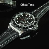 Rolex GMT-Master Style : Calf Leather with Alligator Grain Strap (3 color)