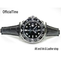 Rolex GMT-Master Style : Calf Leather with Alligator Grain Strap (3 color)