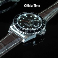 Rolex GMT-Master Style : Calf Leather with Alligator Grain Strap (3 color)