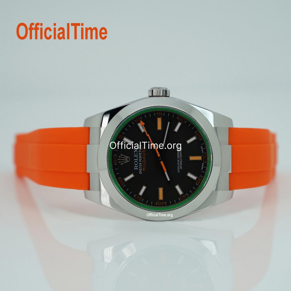 Rolex Milgauss Style OfficialTime Airflow Rubber Straps for Rolex
