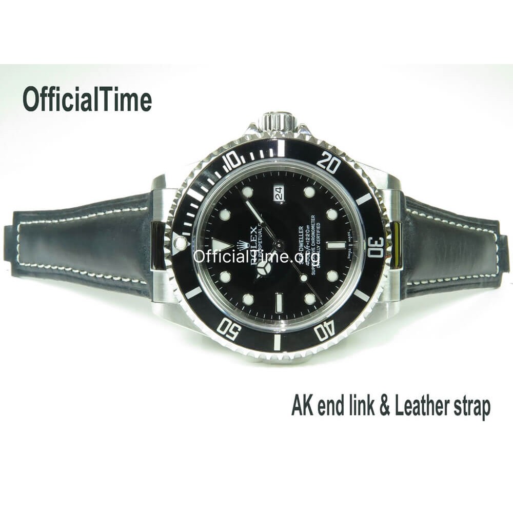 Rolex Sea Dweller Style OfficialTime Bull Leather Strap for Rolex