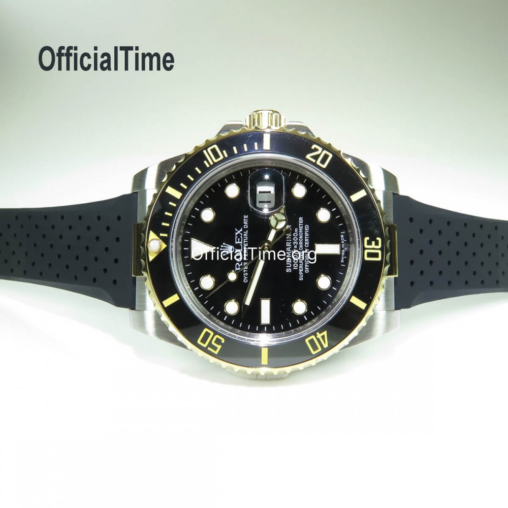 Rolex Submariner Style OfficialTime Breathable Rubber Strap for