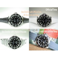 Rolex Submariner Style - Calf Leather with Alligator Grain Strap (3 color)