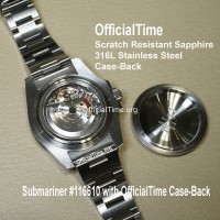 Rolex Submariner Style - Sapphire Transparent Case Back