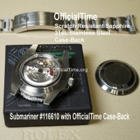 Rolex Submariner Style - Sapphire Transparent Case Back Rolex Submariner Style - Sapphire Transparent Case Back