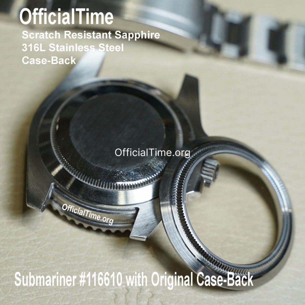 OfficialTime Sapphire Clear Case Back for Rolex Submariner