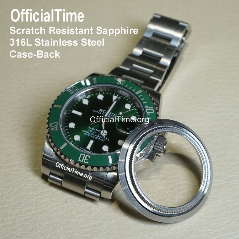 OfficialTime Sapphire Clear Case Back for Rolex Submariner