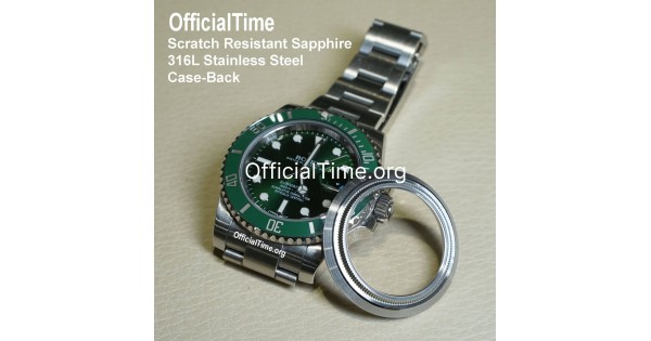 OfficialTime Sapphire Clear Case Back for Rolex Submariner