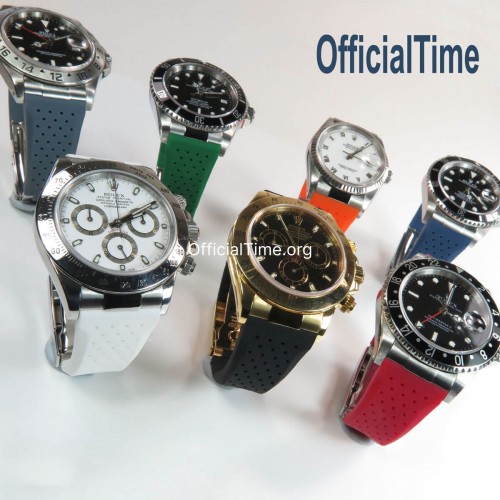 Rolex Style - 20/16mm Breathable Rubber Strap (7 colors)
