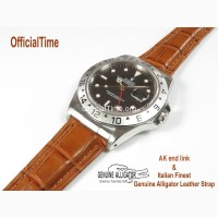 Rolex Explorer Style - Genuine Alligator Leather Strap (3 color)