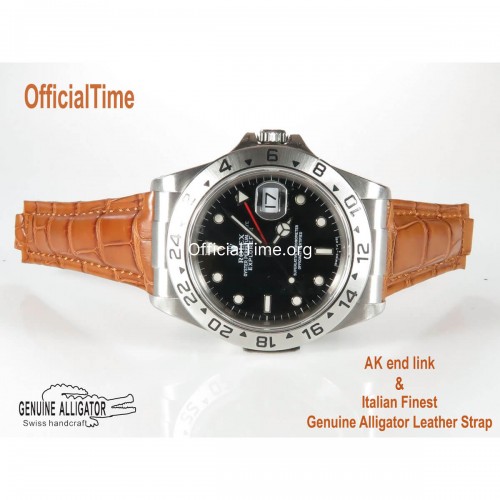 Rolex Explorer Style - Genuine Alligator Leather Strap (3 color)