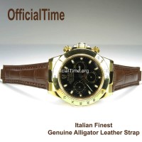 Rolex Style - 20/16mm Genuine Alligator Leather Strap (3 colors)