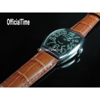 Franck Muller Style : Genuine Calf Leather with Alligator Grain Strap (5 color)