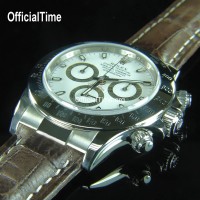 Rolex Daytona Style - Calf Leather with Alligator Grain Strap (3 color)