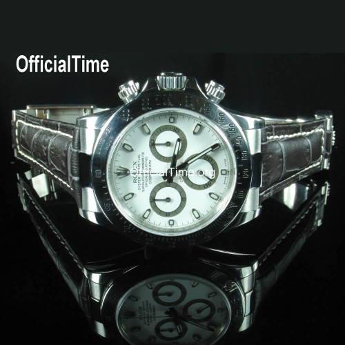 Rolex Daytona Style - Calf Leather with Alligator Grain Strap (3 color)