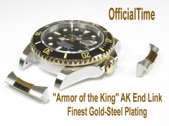 Rolex GMT Master II #116713 Style - "Armor of the King" AK End Link (Gold-Steel plating)