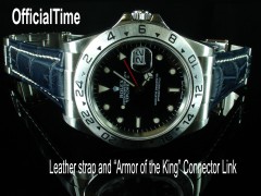 Rolex Explorer II #16570 Style - 20/16mm Calf Leather with Alligator Grain Strap (4 colors)