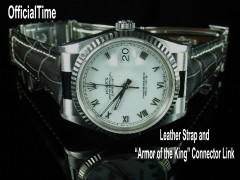 Rolex Datejust #16200 Style - 20/16mm Calf Leather with Alligator Grain Strap for Oyster (4 colors)