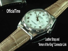 Rolex Datejust #16220 Style - 20/16mm Calf Leather with Alligator Grain Strap for Oyster (4 colors)