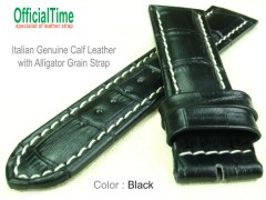 24/20mm Calf Leather with Alligator Grain Strap (2 colors)